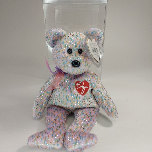 Vintage TY 2001 Signature Beanie Baby Bear with Case - Picture 1 of 7
